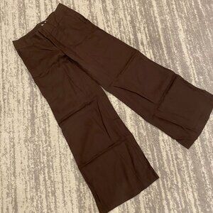 LONDONJEAN Brown Wide Leg Linen Pants 2